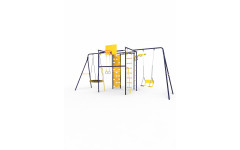 Комплекс Атлет-К2 (Ультрамарин-желтый с качелями цепными и качелями-гнездо) УДСК-7.3 Rokids